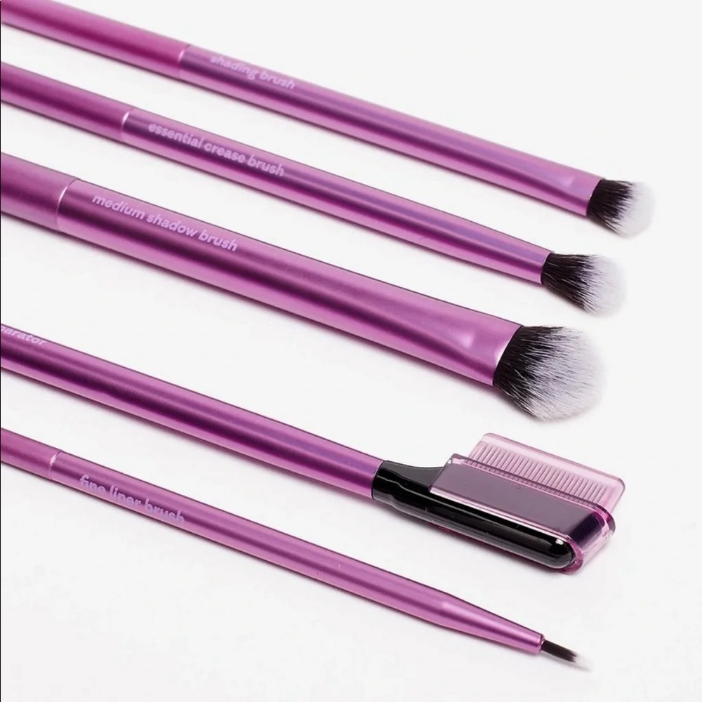 Real Techniques Enhanced Eye Eyeshadow Brush Set + Brush Holder Organizer